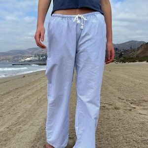 Brandy Melville Light Blue Striped Chinos